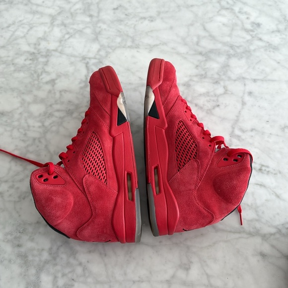 Air Jordan retros 5 , red suede color - Picture 5 of 9